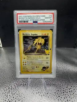 2021 Pokemon SWSH Celebrations Rocket's Zapdos Classic #15/132 PSA 10 - Image 1