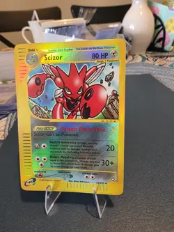 Pokemon 2002 Aquapolis - Scizor - Reverse Holo Rare - NM - 32/147 - Image 1