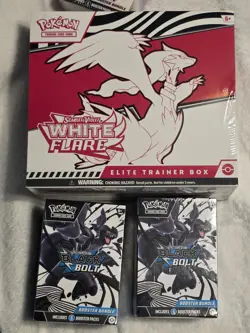 Pokemon TCG White Flare ETB & Black Bolt Booster Bundle - NEW SEALED - Image 1
