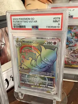 Pokemon Mewtwo VSTAR Secret Rare Full Art Holo 079/078 GO PSA 9 2022 - Image 1