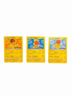 Pokemon 2017 Ash's Pikachu SM110 SM113 SM114 Lot 3 Black Star Promo - Image 1