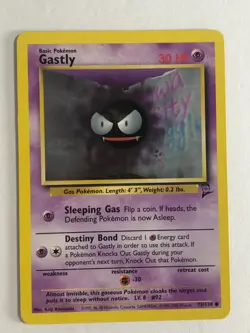 Pokemon TCG Base Set 2 Gastly 75/130 Near Mint - Image 1