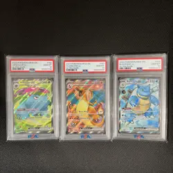 PSA 10 Pokemon 151 Venusaur, Charizard, Blastoise Ultra Rare Set Of 3 - Image 1