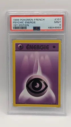 1999 Pokemon 1st Edition French Base Set Psychic Energy 101/102 PSA 9 MINT! - Image 1