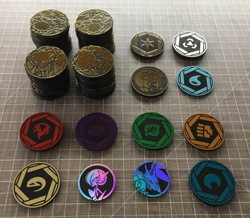 Lot of 100 Pokemon TCG Plastic Coin Tokens Standard & Jumbo Assorted - Image 1