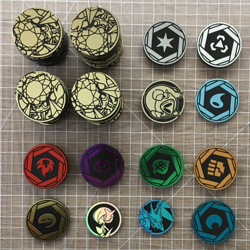 Lot of 100 Pokemon TCG Plastic Coin Tokens Standard & Jumbo Assorted - Image 2