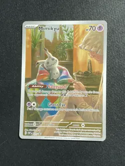 Pokemon TCG Mimikyu SVP 075 Paldean Fates Full Art Holo Black Star Promo - Image 1