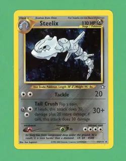 Steelix Pokemon Neo Genesis Holo Rare 15/111 NM/LP - Image 1