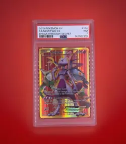 PSA 7 Mewtwo EX (Secret Full Art) 164/162 XY Breakthrough Holo Pokemon Card - Image 1