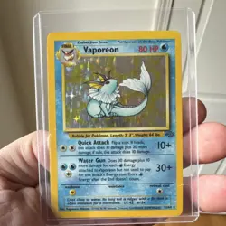 Pokemon Vaporeon Jungle Holo Rare Unlimited 80 HP 12/64 English Card - Image 1