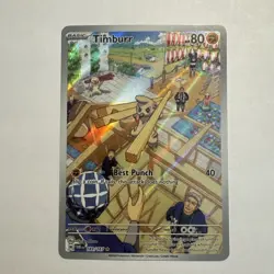 Pokemon TCG Timburr 183/167 Twilight Masquerade Full Art Illustration Rare HoloM - Image 2