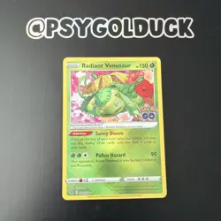 Pokemon TCG Radiant Venusaur 004/078 Pokemon Go Solo Rare Card Near Mint B16 - Image 1