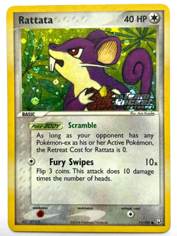Pokemon Rattata 71/109 Reverse Holo Stamped Team Rocket Returns Card LP/NM - Image 1