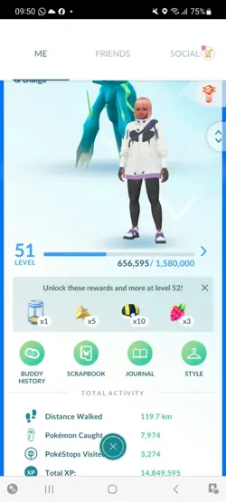 Pokemon Go (Stage 51) Shiny Palkia & Dialga ( 40 Legendarys) ( 1.6 M Stardust) - Image 1