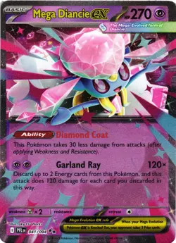 Pokemon TCG Mega Diancie ex Holofoil Double Rare Phantasmal Flames 041/094 NM - Image 1