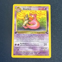 Pokemon Slowbro 1st Edition, fossil, stage 1 Wizards 43/62 - Image 1