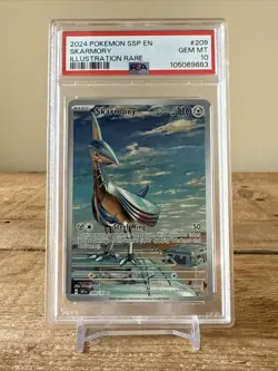 Skarmory Pokemon TCG Surging Sparks Illustration Rare 209/191 PSA 10 GEM MINT - Image 1