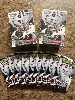 Pokemon 2 Sealed Boxes Of White Flare Booster Bundles And 9 Trainer Box Packs - Image 1