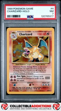 1999 Pokemon Game #4 Charizard Holo PSA 7 - Image 1