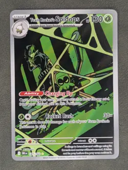 Team Rocket's Spidops - 187/182 Pokemon TCG Illustration Rare Destined Rivals NM - Image 1