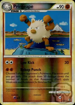 Primeape 22/95 R HGSS Unleashed Pokemon Reverse Holo NM/M - Image 3