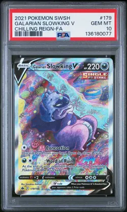2021 POKEMON SWORD & SHIELD CHILLING REIGN FULL ART/GALARIAN SLOWKING V PSA 10 - Image 1