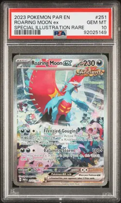 2023 POKEMON PAR EN-PARADOX RIFT #251 ROARING MOON EX PSA 10 - Image 1