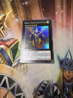 Lightly Played Hieratic Dragon King of Atum - GAOV-EN047 - Super Rare - 1st Edit - Image 1
