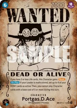 One Piece Portgas.D.Ace (119) (Wanted Poster) - OP13-119 - SEC - Foil, Near Mint - Image 1