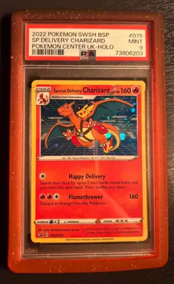 Pokemon TCG Special Delivery Charizard Holo Black Star Promo SWSH075 PSA 9! - Image 1