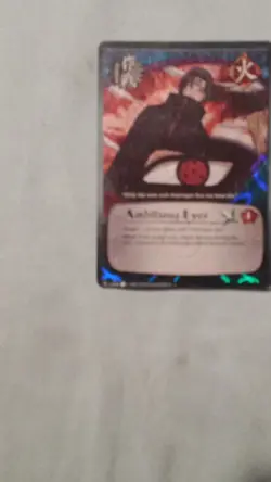Bandai Naruto CCG Amaterasu Eyes Itachi Uchiha Holo Card Stock English Card - Image 1