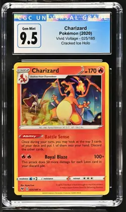 CGC Graded 9.5 Charizard 025/185 Vivid Voltage Cracked Ice Holo Pokemon Card - Image 1