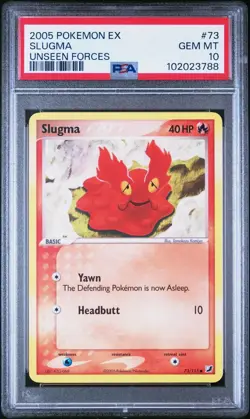 Pokemon EX Unseen Forces # 73 Slugma PSA 10 Card GEM MINT! Trusted Seller! Pop 8 - Image 1