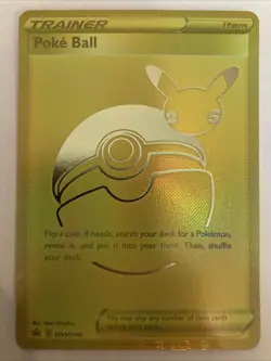 Pokemon Poke Ball SWSH146 Gold Celebrations Card Anniversary Edition NM - Image 1