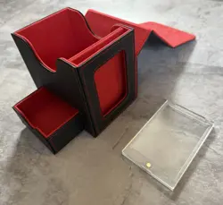 Mage Tech Card Deck Box For MTG Commander - Black and Red - Image 1