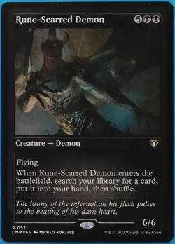 Rune-Scarred Demon (ETCHED) FOIL Commander Masters MINT Etched (493209) ABUGames - Image 1