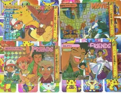 Pokemon Vintage Pocket Monsters Vending HOLO Prism (4x) Stickers 1998 Nintendo - Image 1