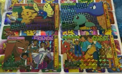 Pokemon Vintage Pocket Monsters Vending HOLO Prism (4x) Stickers 1998 Nintendo - Image 2