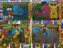 Pokemon Vintage Pocket Monsters Vending HOLO Prism (4x) Stickers 1998 Nintendo - Image 2