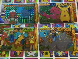 Pokemon Vintage Pocket Monsters Vending HOLO Prism (4x) Stickers 1998 Nintendo - Image 3