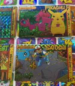 Pokemon Vintage Pocket Monsters Vending HOLO Prism (4x) Stickers 1998 Nintendo - Image 5