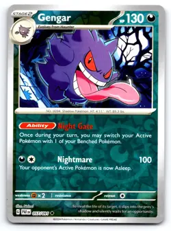 Pokemon Gengar SV: Paldean Fates PAF Reverse Holo 057/091 NM Uncommon GOSSAN - Image 1
