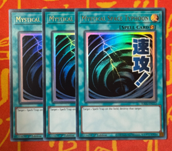 YUGIOH MYSTICAL SPACE TYPHOON STAMP ULTRA RARE NM RA05-EN112 x3 PLAYSET - Image 1