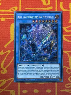 YUGIOH AME NO MURAKUMO NO MITSUGIRI SECRET RARE NM L26D-ENM08 - Image 1