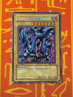 YUGIOH SERPENT NIGHT DRAGON SECRET RARE 1ST EDITION HEAVY PLAY MRL-E130 - Image 1