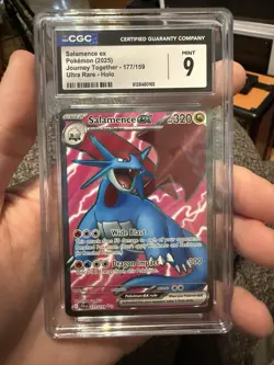 Salamence ex 177/159 Sv09: Journey Together Holo Pokemon CGC 9 - Slab Scratch - Image 1