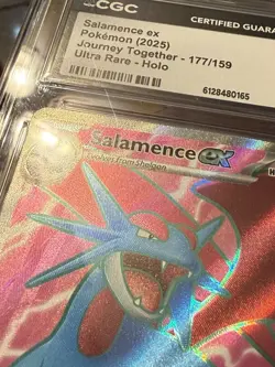 Salamence ex 177/159 Sv09: Journey Together Holo Pokemon CGC 9 - Slab Scratch - Image 3