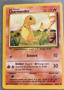 Pokemon Base Set WOTC Common - Charmander 46/102 - Near Mint/Mint - Image 1
