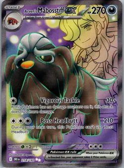 Arven's Mabosstiff ex 218/182 Ultra Rare Destined Rivals Pokemon Holo Near Mint - Image 1