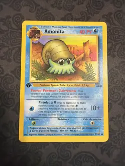 Pokemon Amonita (Omanyte) French Language Fossil 1st Edition 52/62 (2000) - Image 1